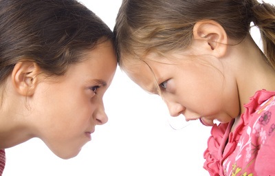 Two young girls in argument