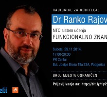 Radionice dr Ranka Rajovića u subotu 29. novembra u Podgorici
