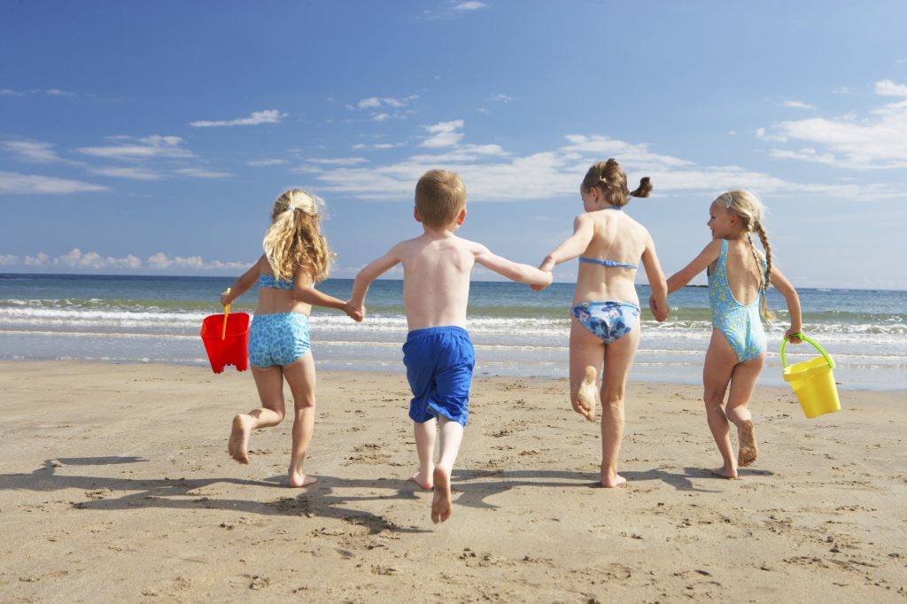 Children on beach vacation