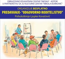 Sjutra psihološko predavanje Odgovorno roditeljstvo u Kotoru