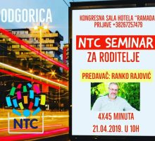 U aprilu NTC seminar za roditelje sa dr Rankom Rajovićem