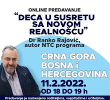 Online predavanje dr Ranka Rajovića u petak za roditelje iz Crne Gore