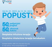 Pedijatrija Natal Kids: Pregledi i UZV kukova u pola cijene, besplatne inhalacije i infuzije