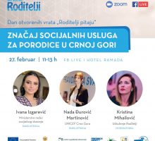 U ponedjeljak o značaju socijalnih usluga za porodice u Crnoj Gori