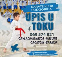 Karate klub Podgorica upisuje nove članove
