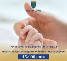 Opština Bar opredijelila 45 hiljada eura za medicinski potpomognutu oplodnju